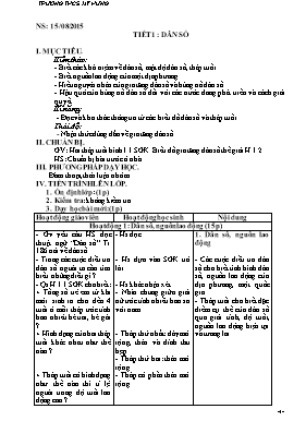 Giáo án môn học Địa lý khối lớp 6